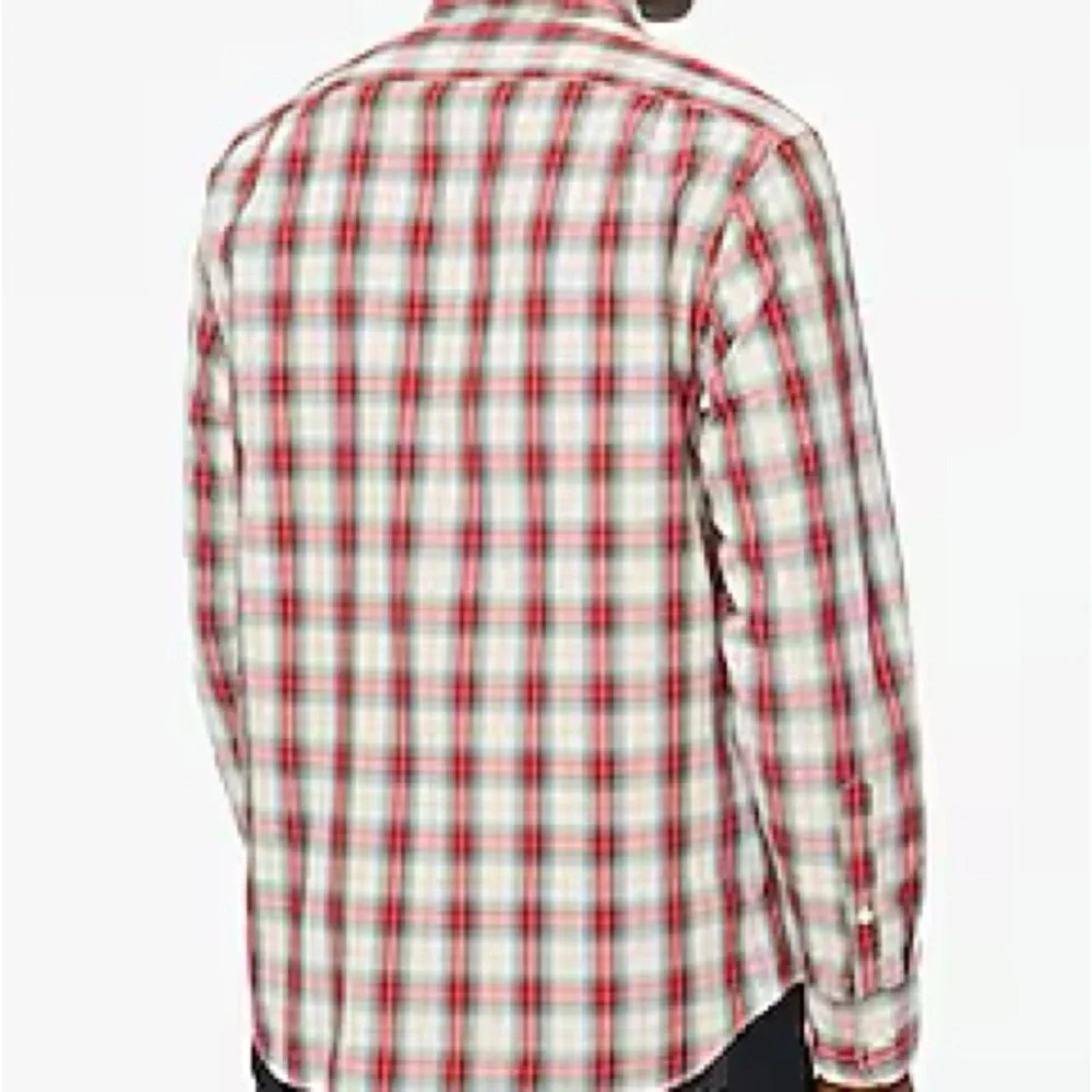 NWT J.Crew Men's XXL Plaid Button Down Shirt Classic Fit Red White Poplin